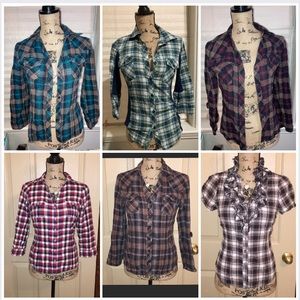 Juniors Plaid Flannel Bundle size Small